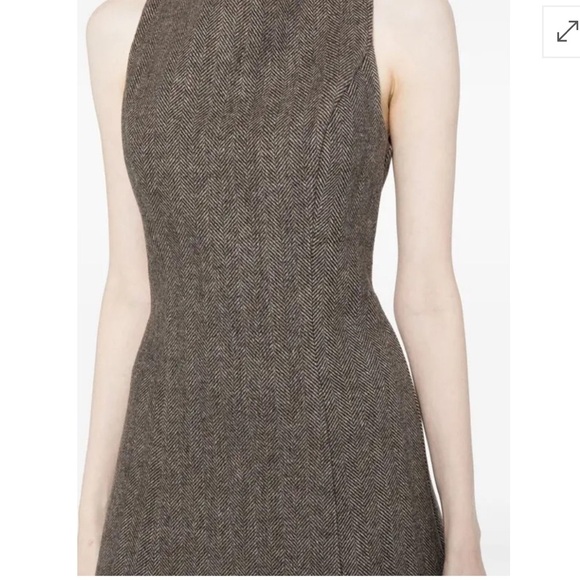 Reformation Willene Sleeveless Tweed Wool Mini Dress Size 8 Brown - Picture 4 of 9